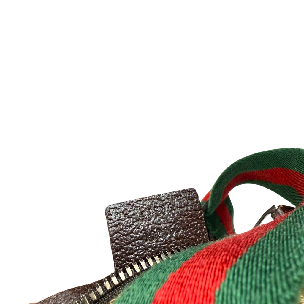 Gucci GG Canvas Web Double Pocket Belt Bag Brown