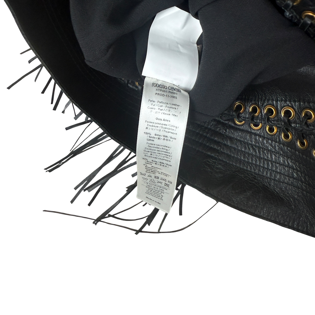 Roberto Cavalli Fringe Leather Jacket (Size 44)