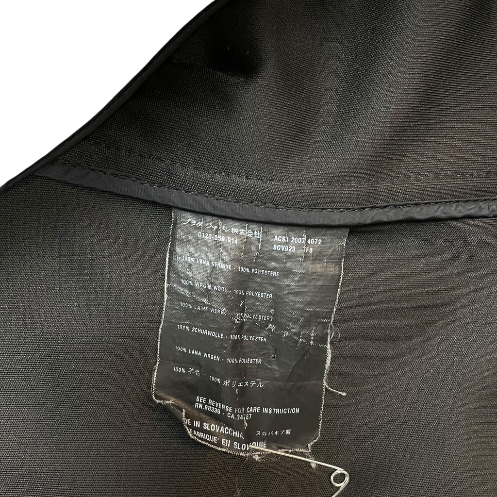 Prada 2007 Wool Buckle Clasp Duffle Coat Black (Size L)
