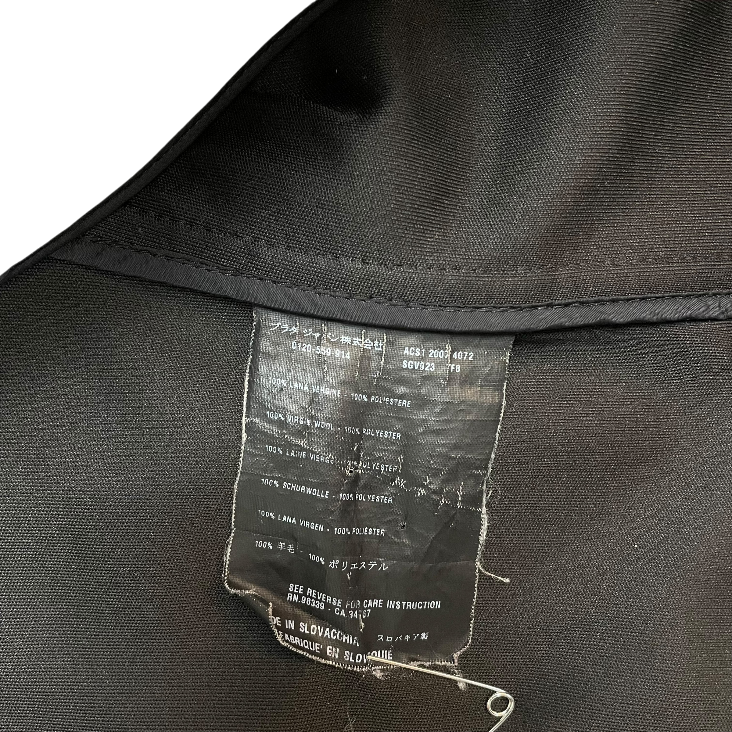 Prada 2007 Wool Buckle Clasp Duffle Coat Black (Size L)