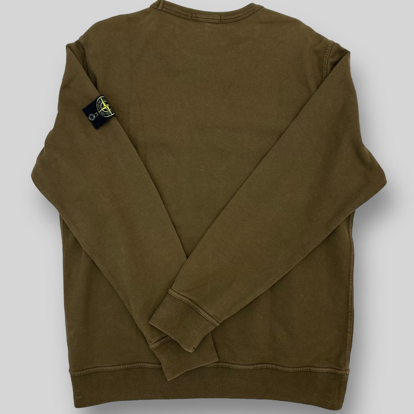 Stone Island Pocket Crewneck Sweater Military Khaki Green (Fits L/XL)