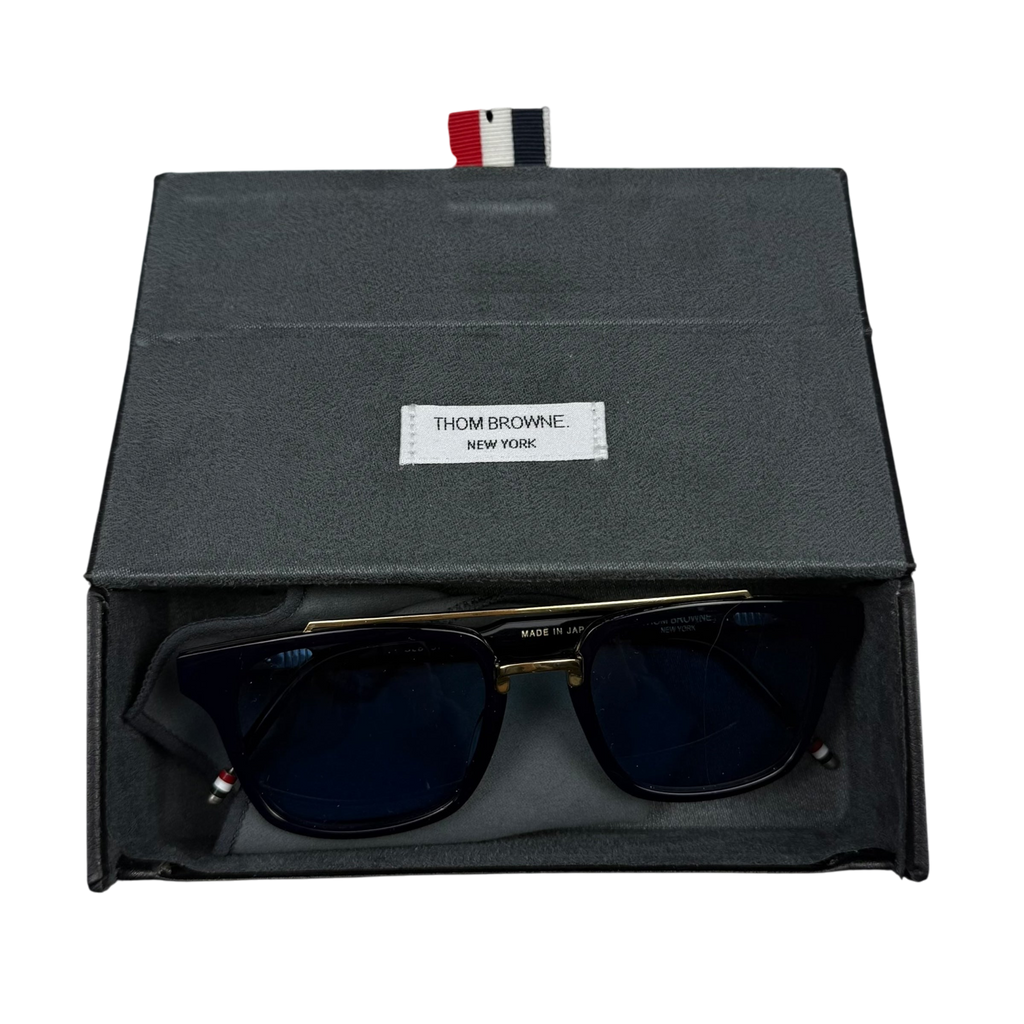 Thom Browne New York Square Sunglasses Navy/Gold