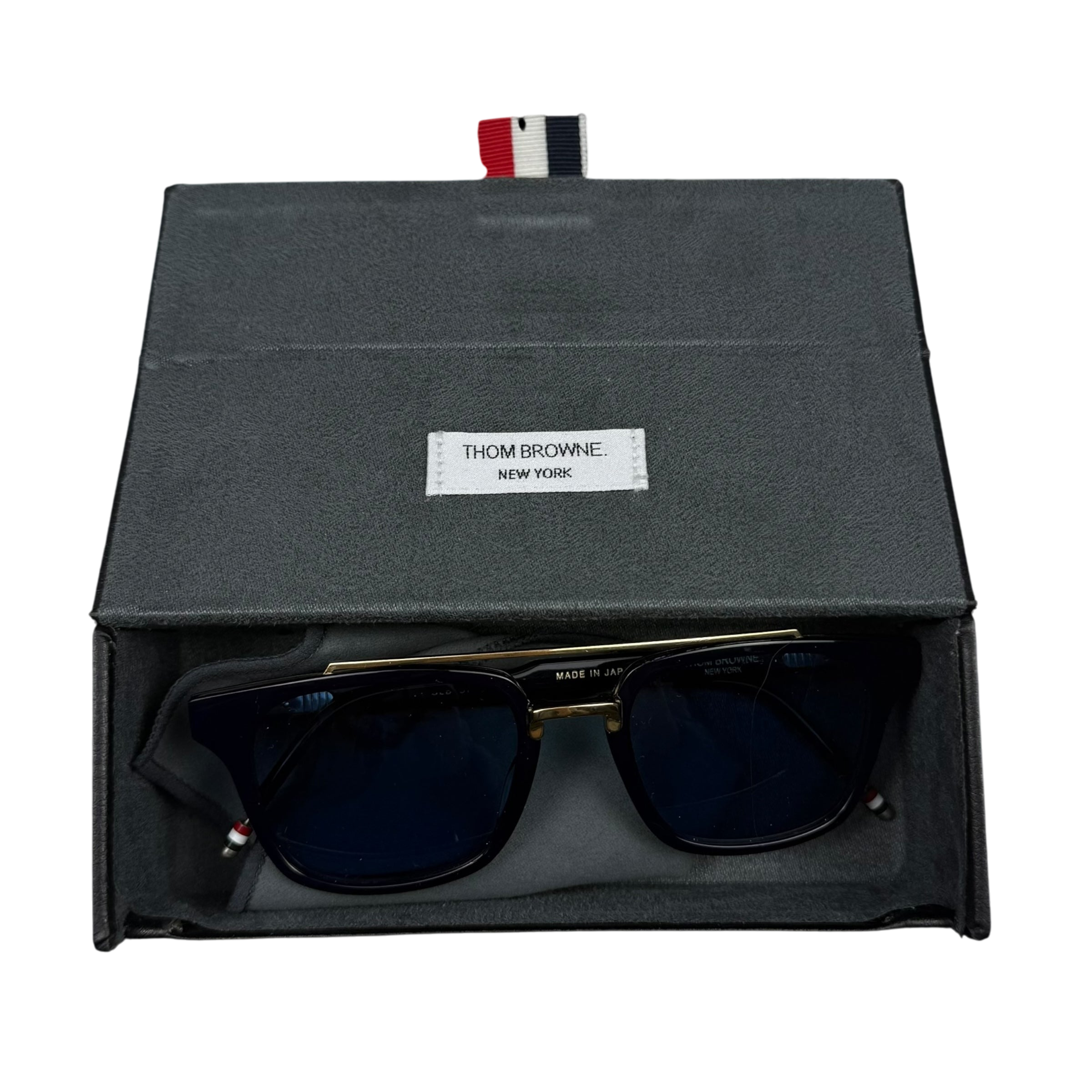 Thom Browne New York Square Sunglasses Navy/Gold