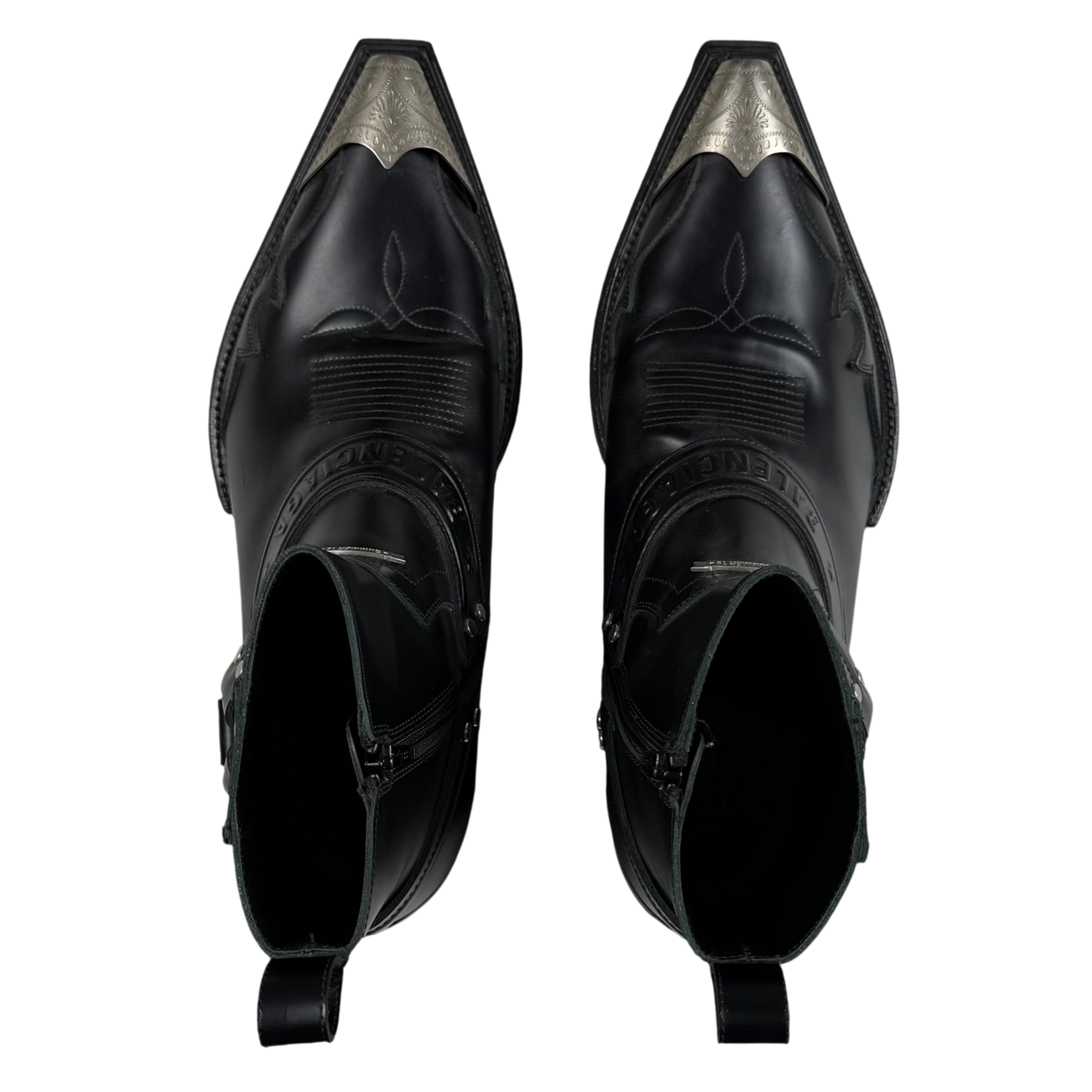 Balenciaga SS19 Santiag Harness Leather Boots Black (fits US11)