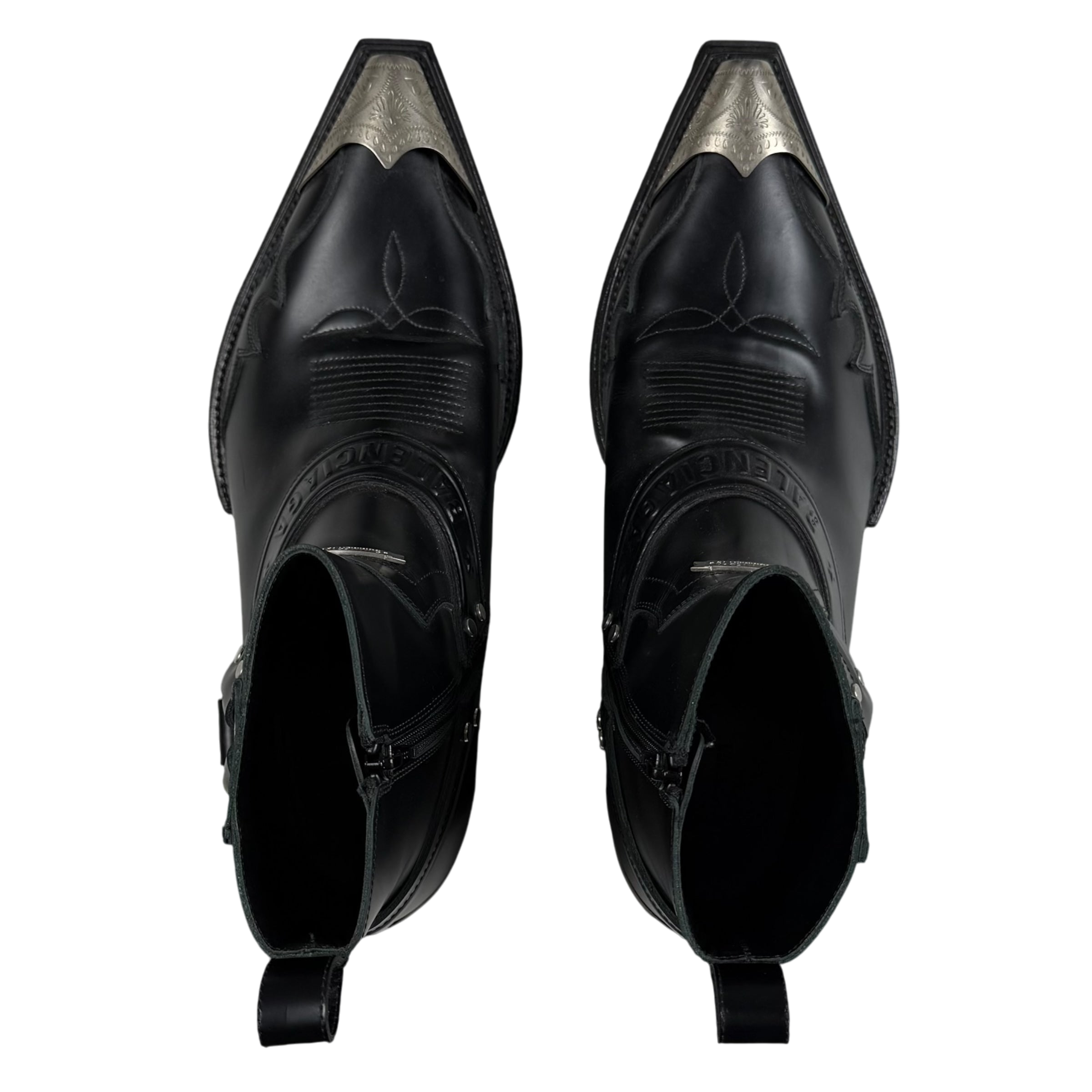 Balenciaga SS19 Santiag Harness Leather Boots Black (fits US11)