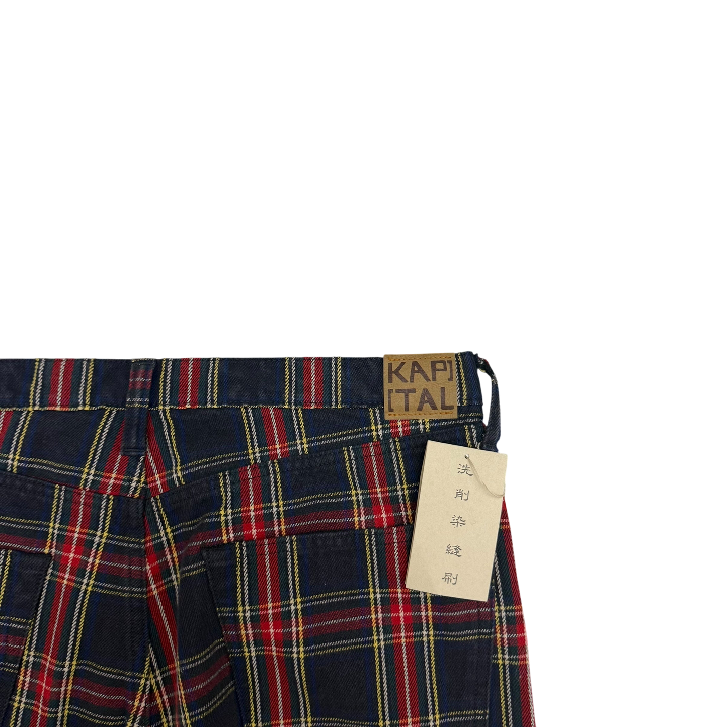 Kapital 11oz Tartan Check 5P Monkey Cisco Jeans (Studs Remake) Red (Size 36”)