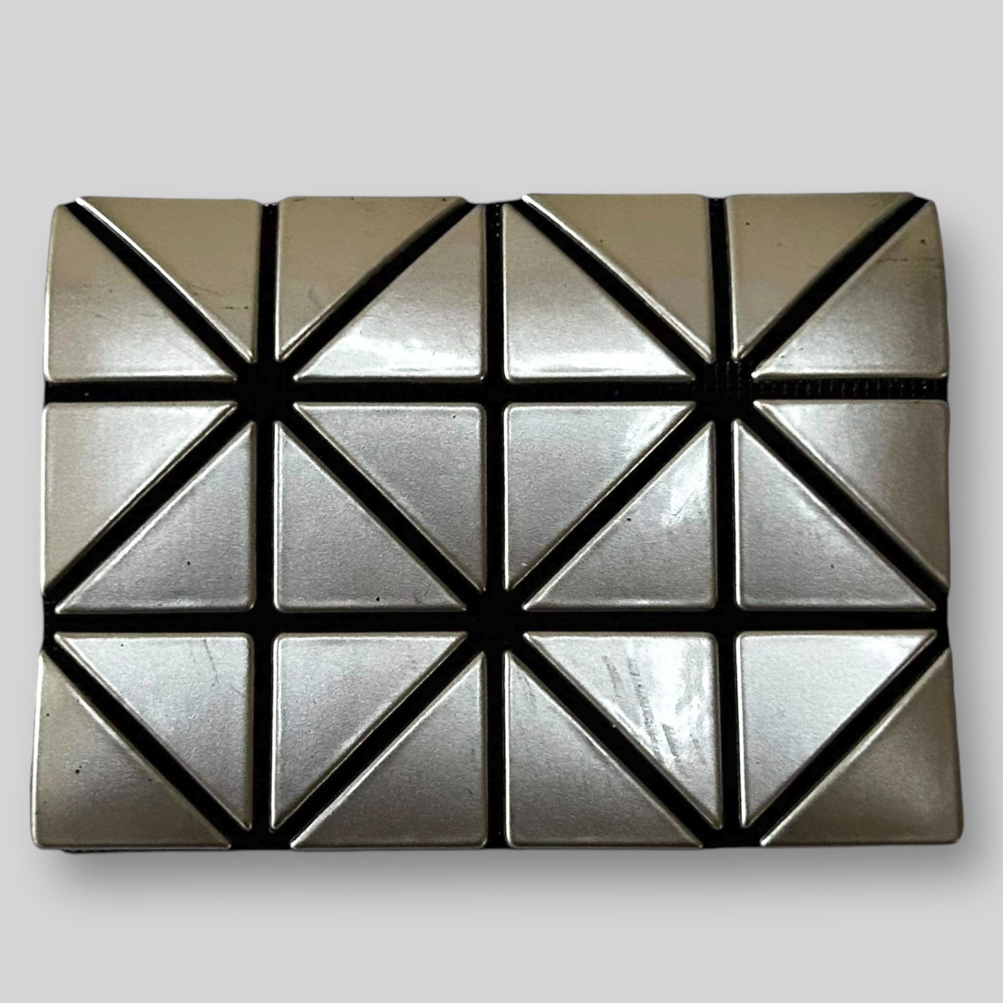 Bao Bao Issey Miyake Geometric Design Bifold Wallet Silver