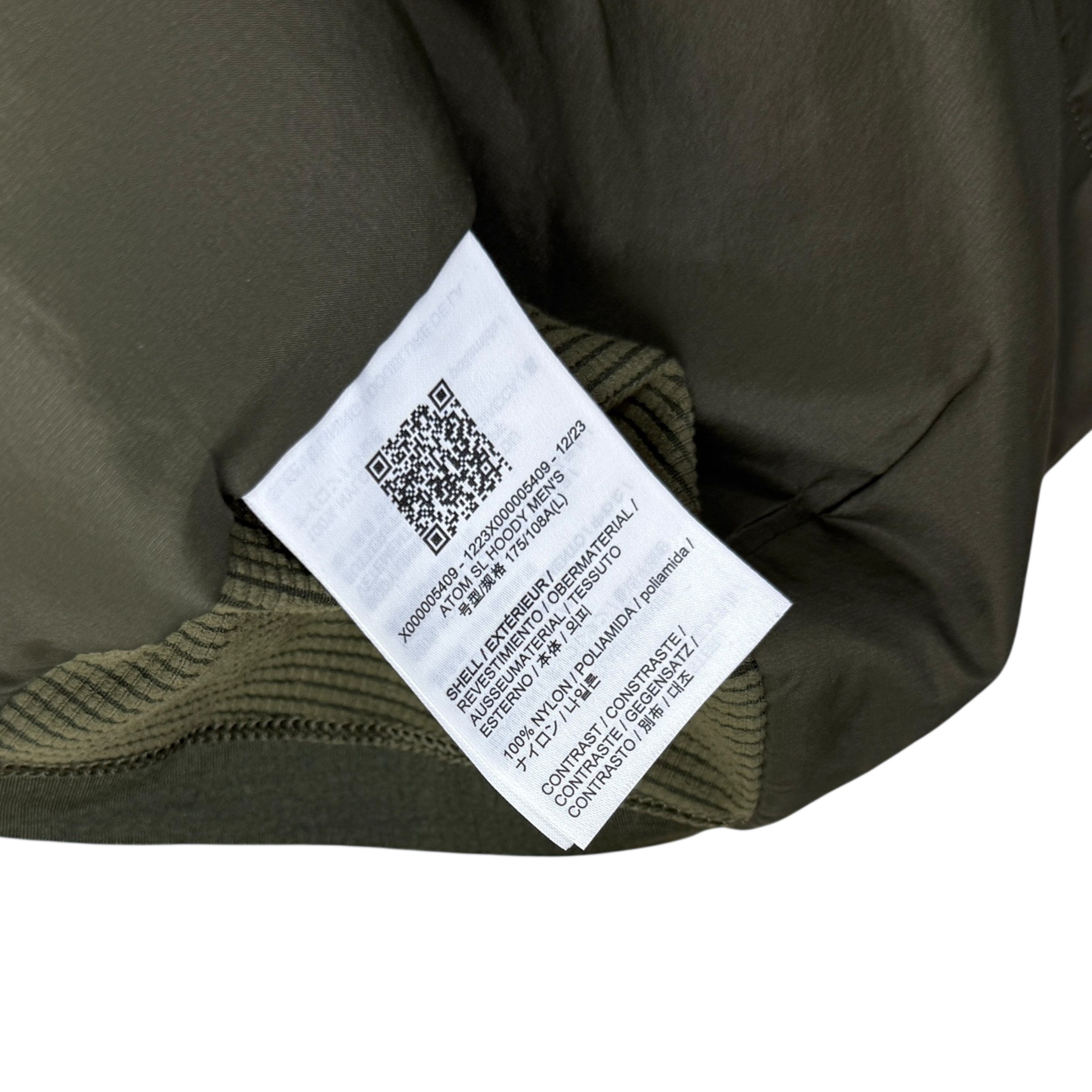 Arc’teryx Atom SL Down Hooded Jacket Khaki Green (Size L)
