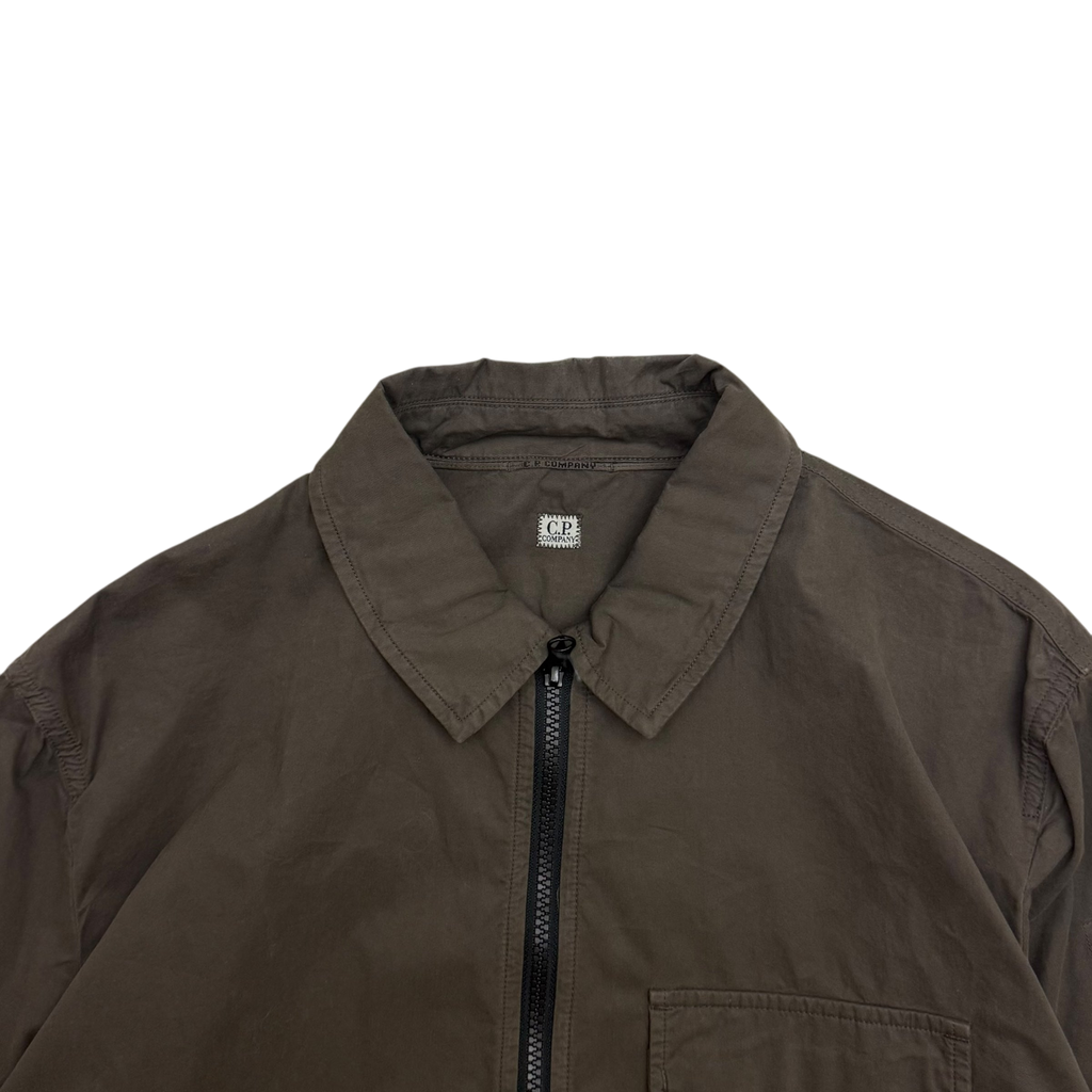 C.P. Company Gabardine Pocket Lens Overshirt Brown (Fits L-XL)