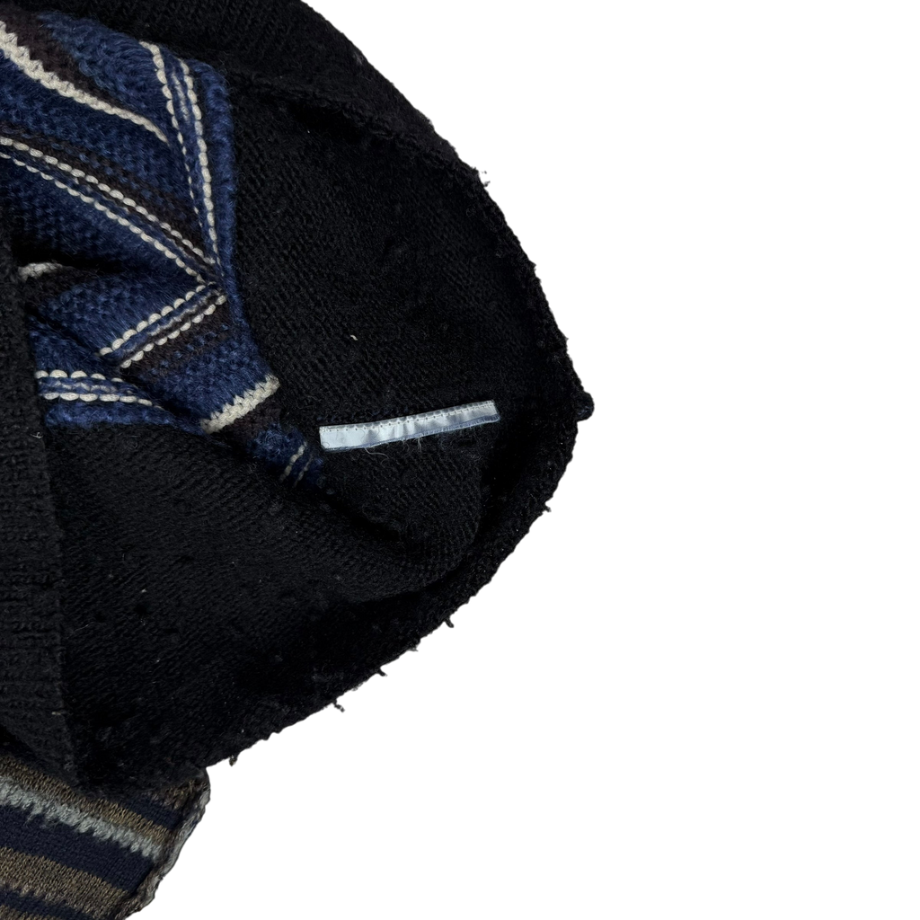 Comme des Garçons Homme Plus AD2011 Striped Wool Sweatshirt Black / Blue (Size S)