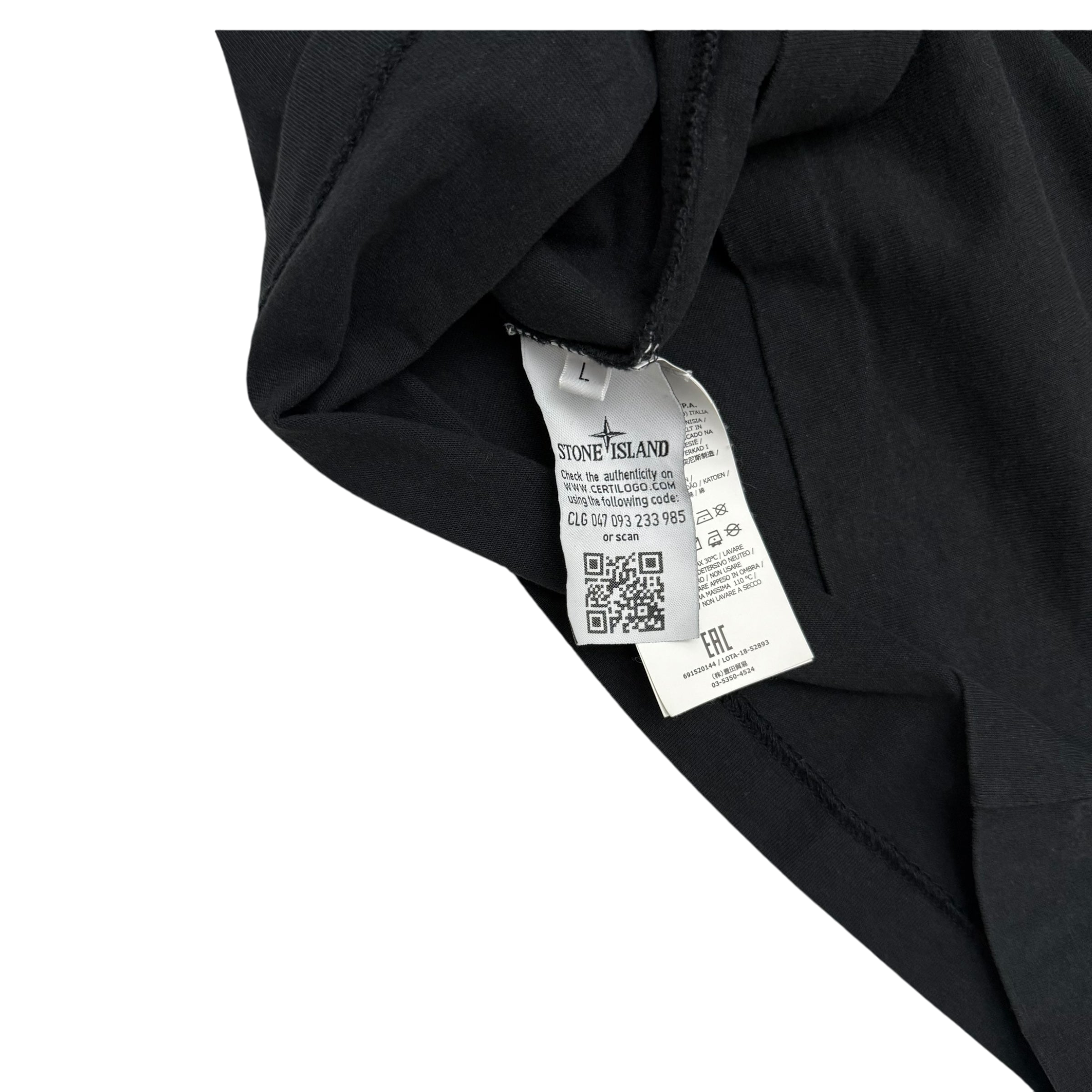 Stone Island 3M Reflective Short Sleeve T-Shirt Black (Fits M-L)