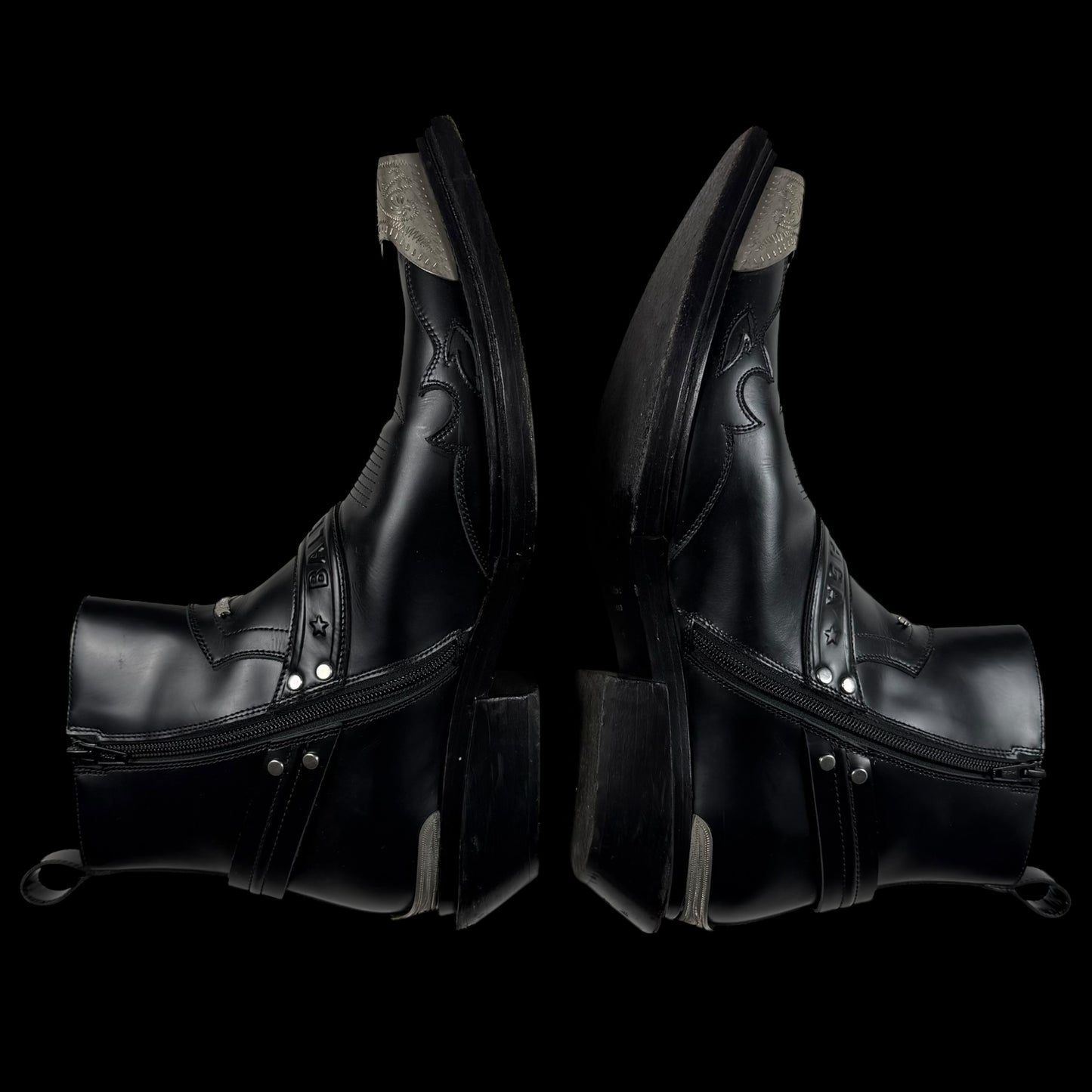 Balenciaga SS19 Santiag Harness Leather Boots Black (fits US11)