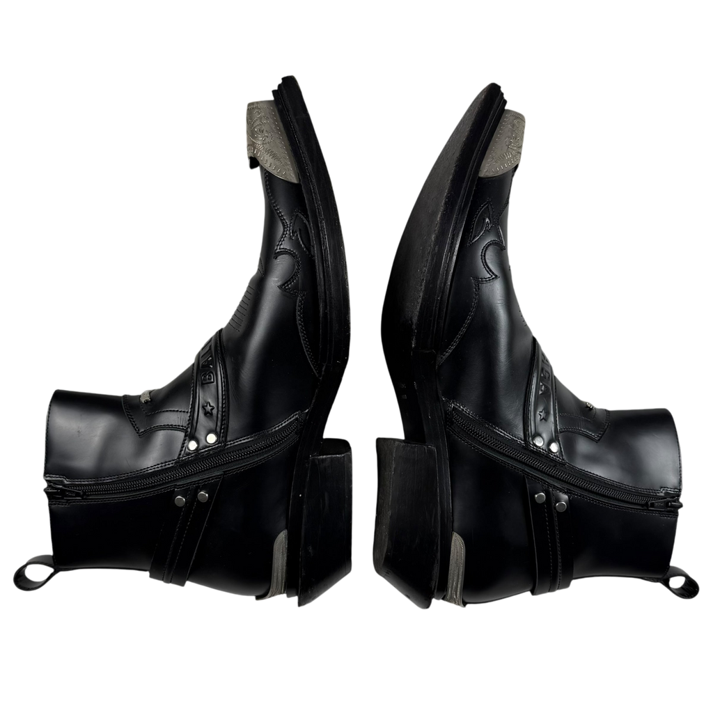 Balenciaga SS19 Santiag Harness Leather Boots Black (fits US11)