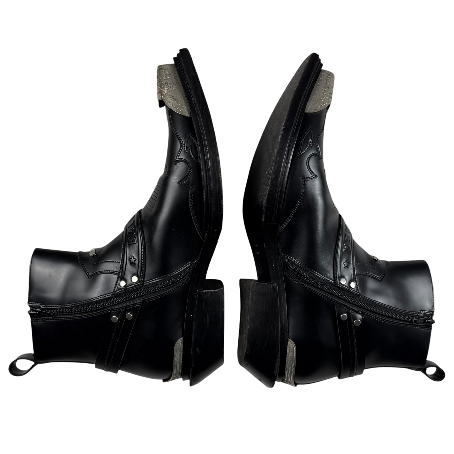 Balenciaga SS19 Santiag Harness Leather Boots Black (fits US11)