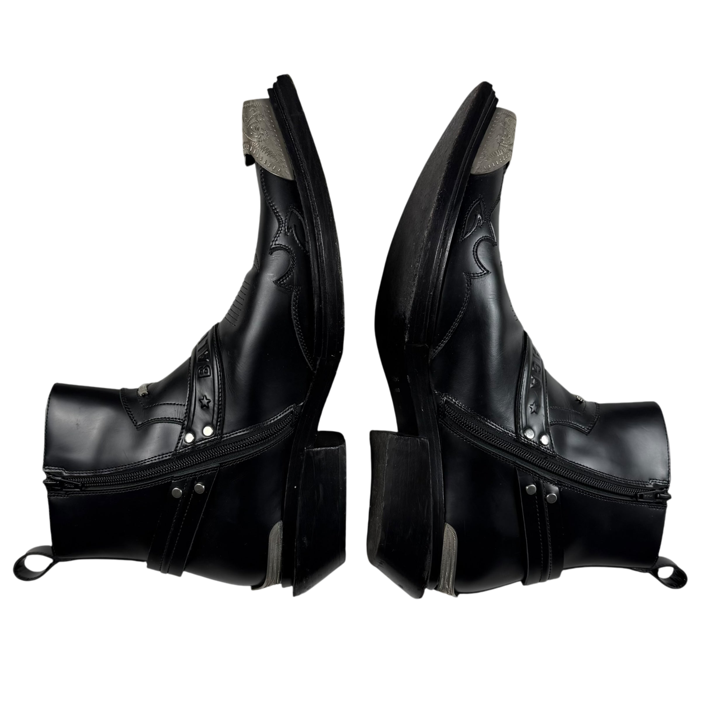 Balenciaga SS19 Santiag Harness Leather Boots Black (fits US11)