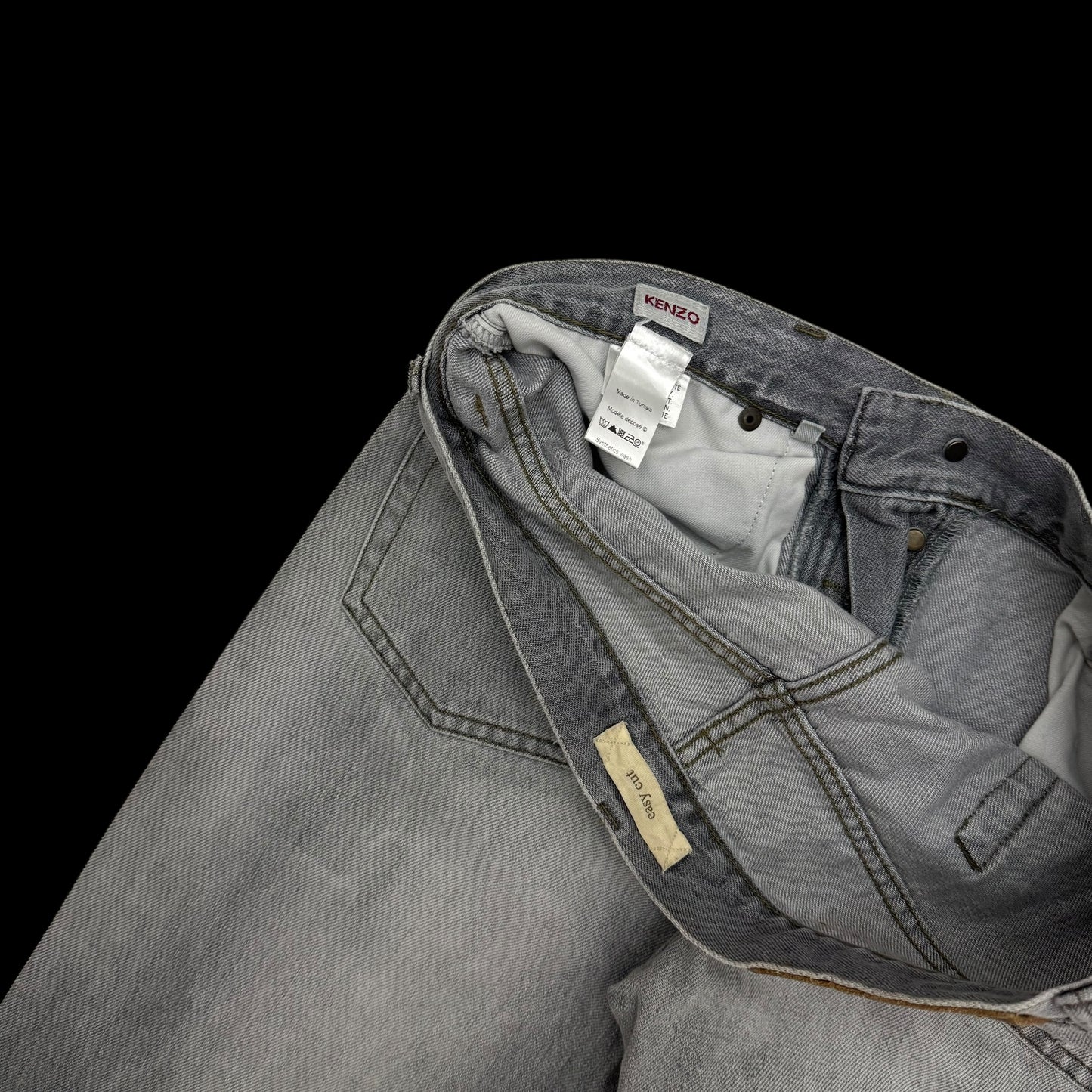 Kenzo Paris Easy Cut Patchwork Washed Jeans (Size 34”)