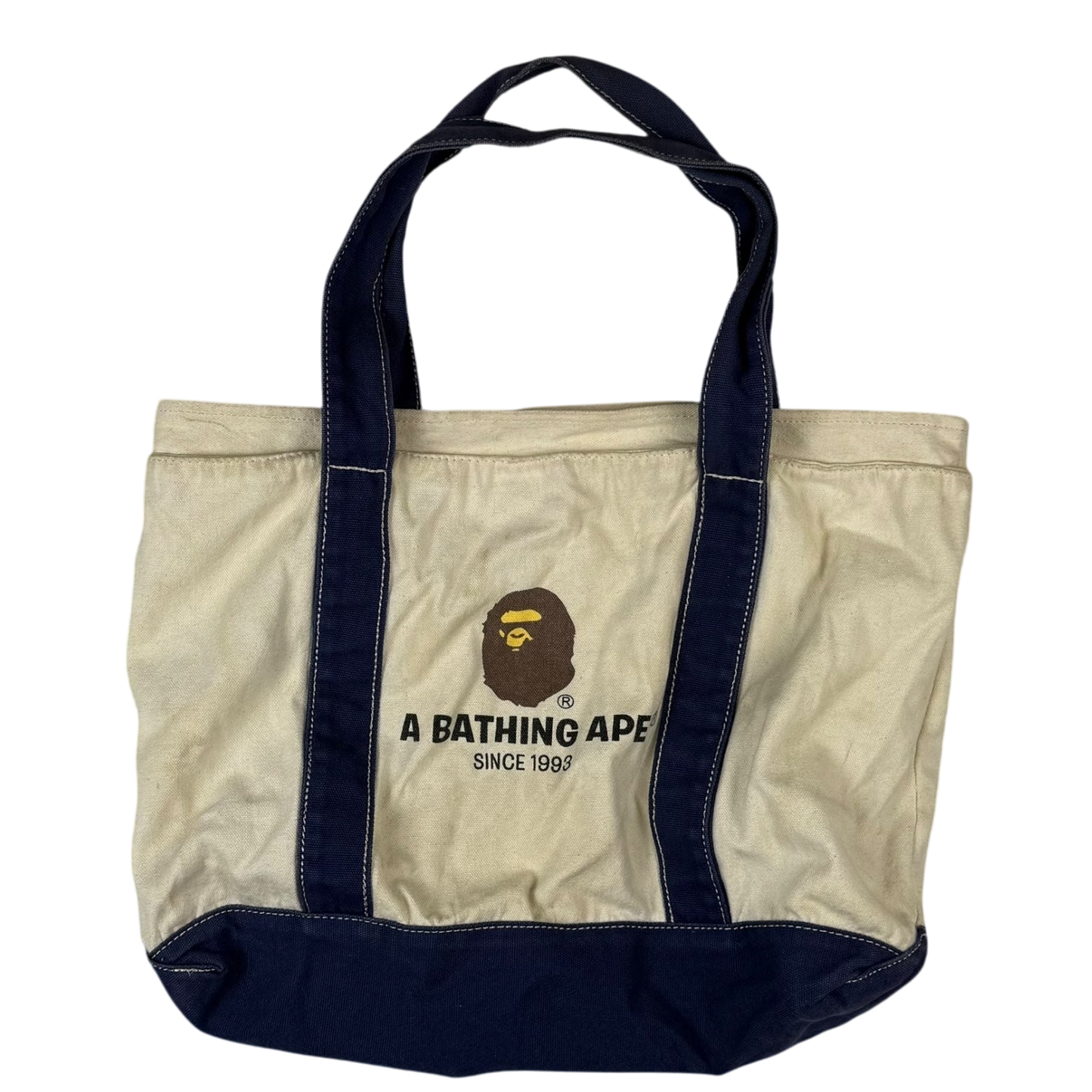 BAPE (A Bathing Ape) Tote Bag Cream/Navy
