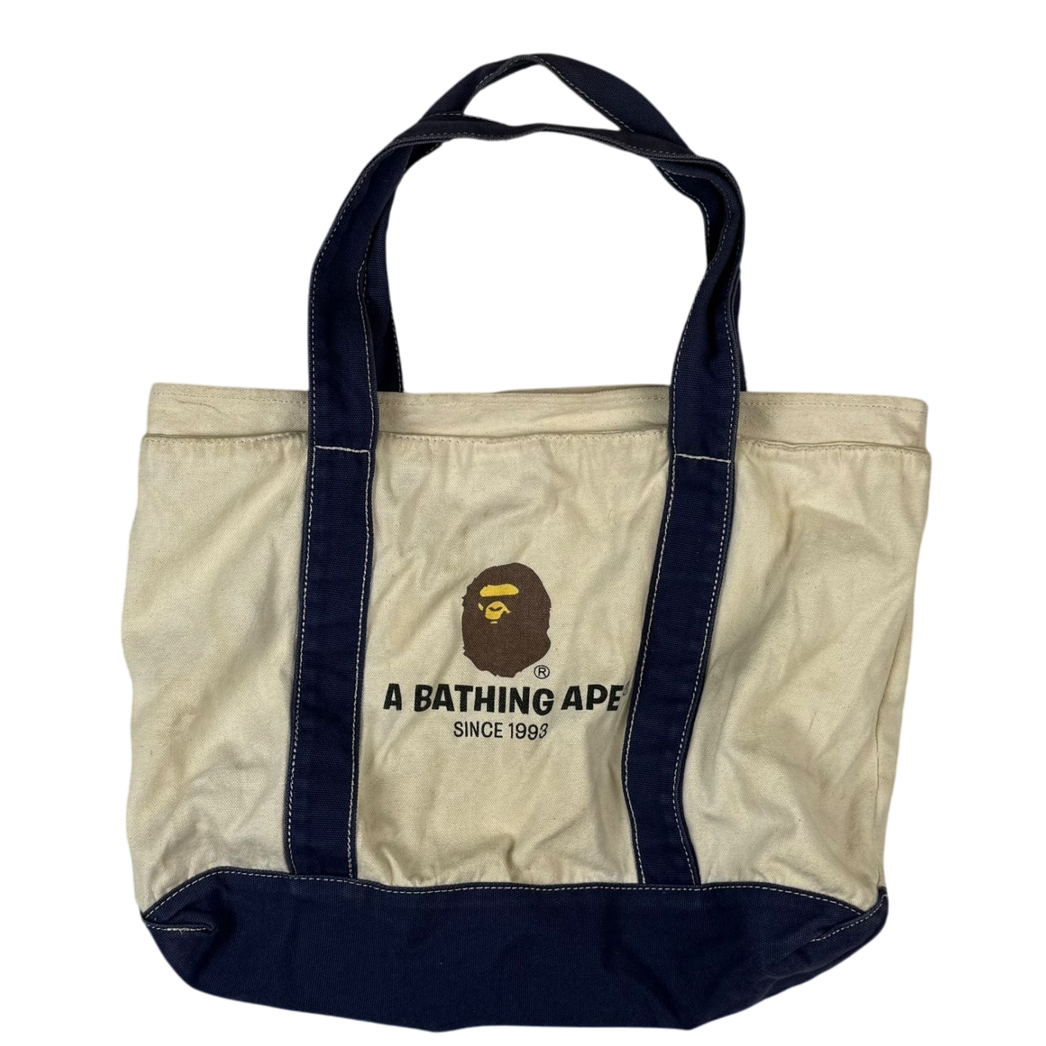 BAPE (A Bathing Ape) Tote Bag Cream/Navy