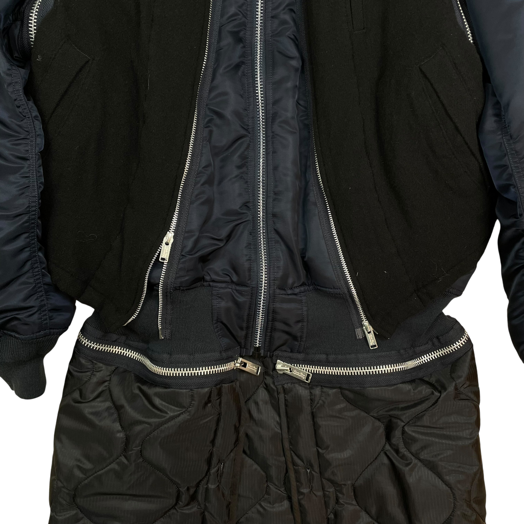 Undercover Jun Takahashi x Alpha Industries 3-Way Docking Wool Shrink MA-1 Coat Navy/Black (Size 3/L)