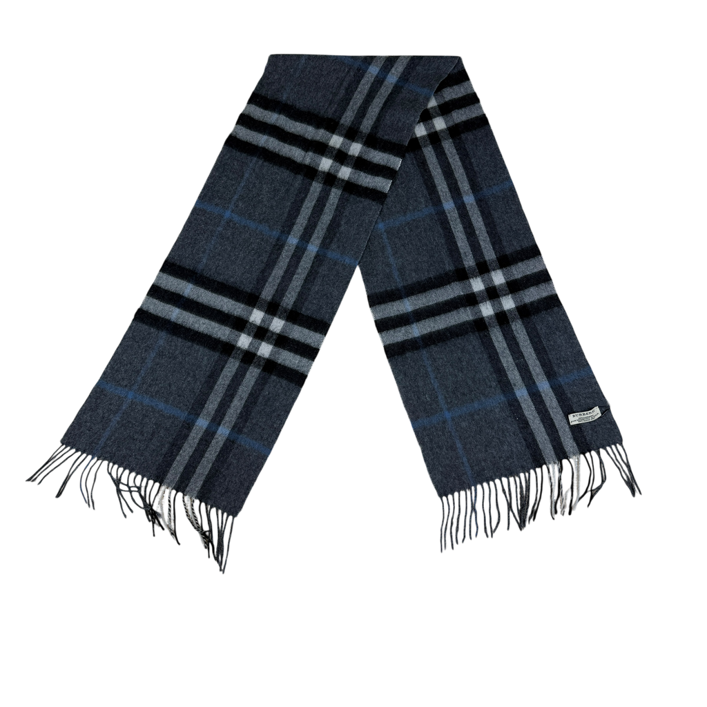 Burberry Cashmere Nova Check Scarf Grey