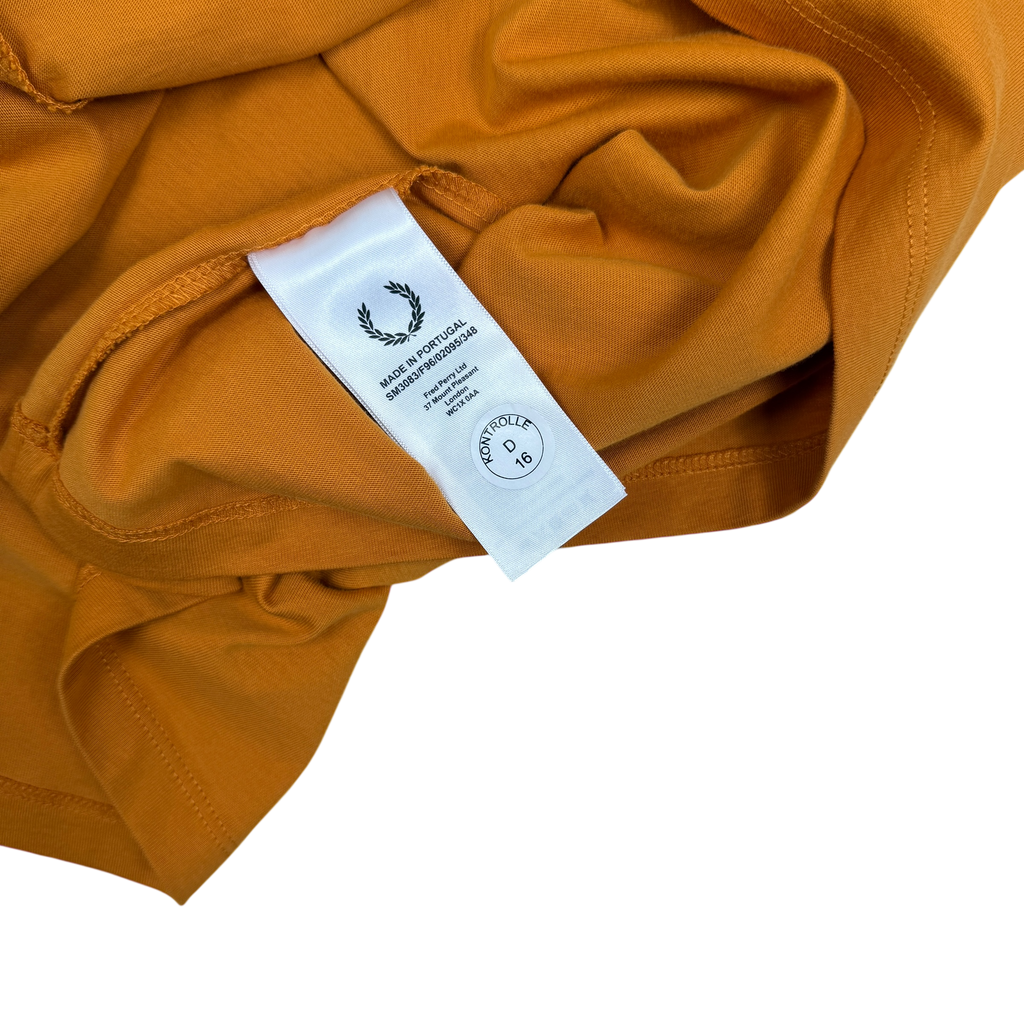Fred Perry x Raf Simons Tape Detail T-Shirt Golden Orange (Fits M-L)