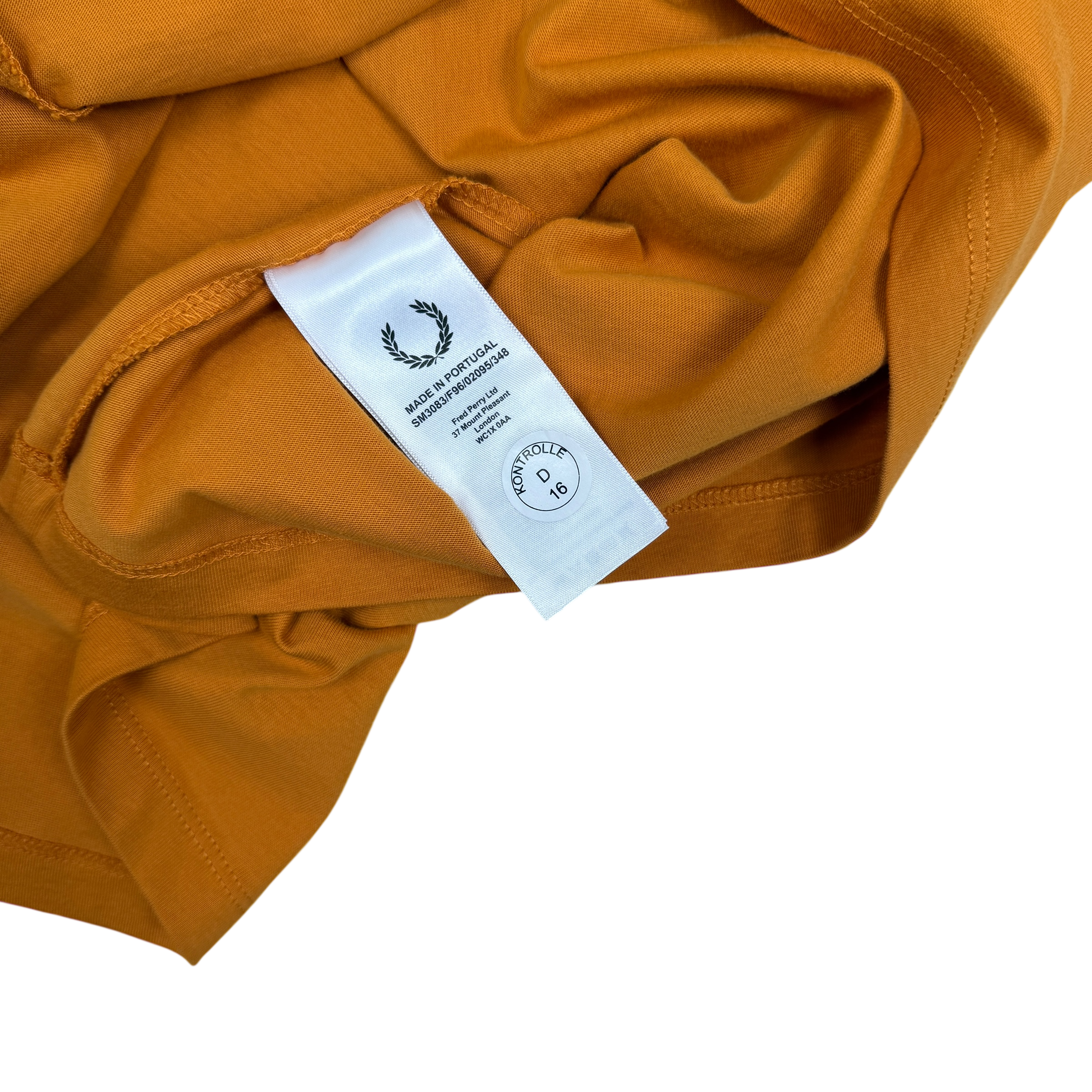 Fred Perry x Raf Simons Tape Detail T-Shirt Golden Orange (Fits M-L)