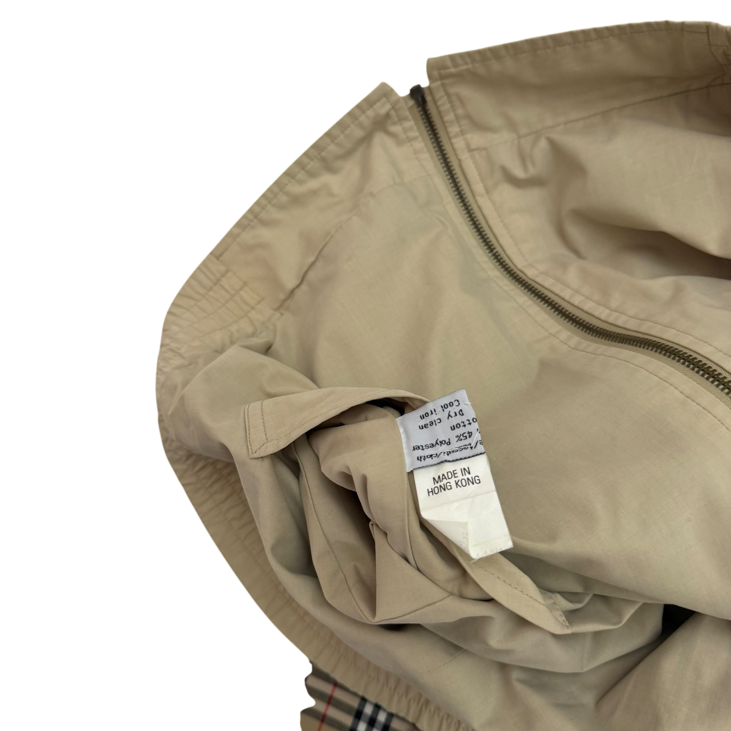 Burberry 90s Nova Check Reversible Harrington Jacket Beige (Fits XL)