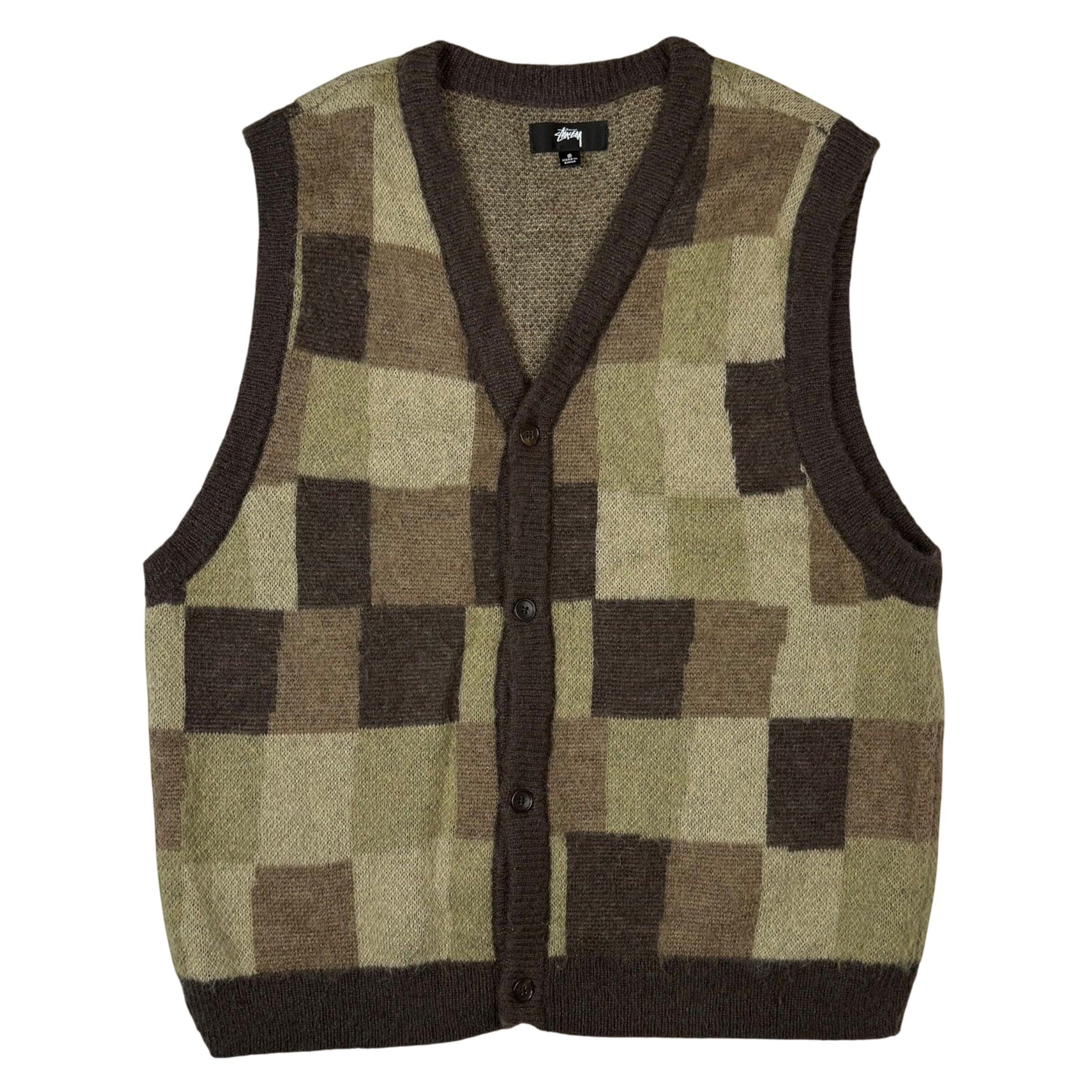 Stussy AW21 Wobbly Check Knit Vest (Size S)