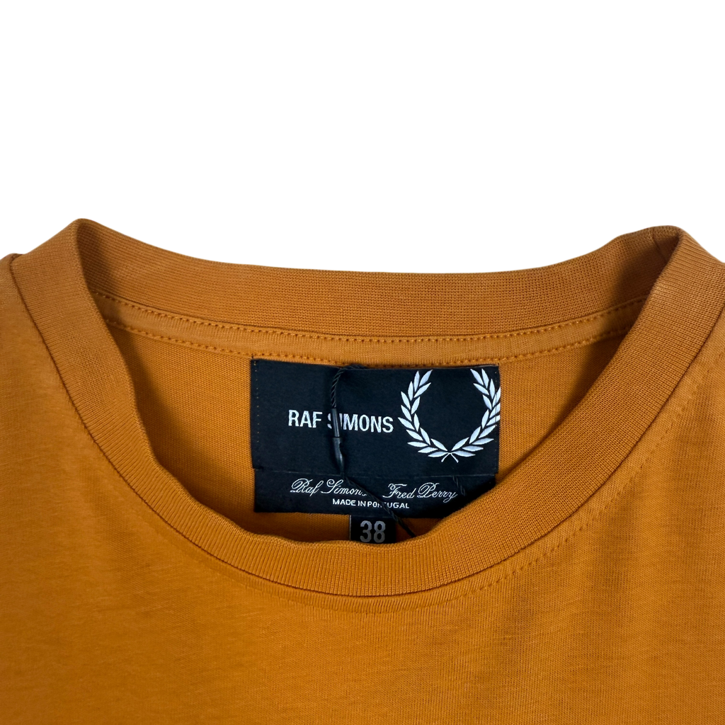 Fred Perry x Raf Simons Tape Detail T-Shirt Golden Orange (Fits M-L)