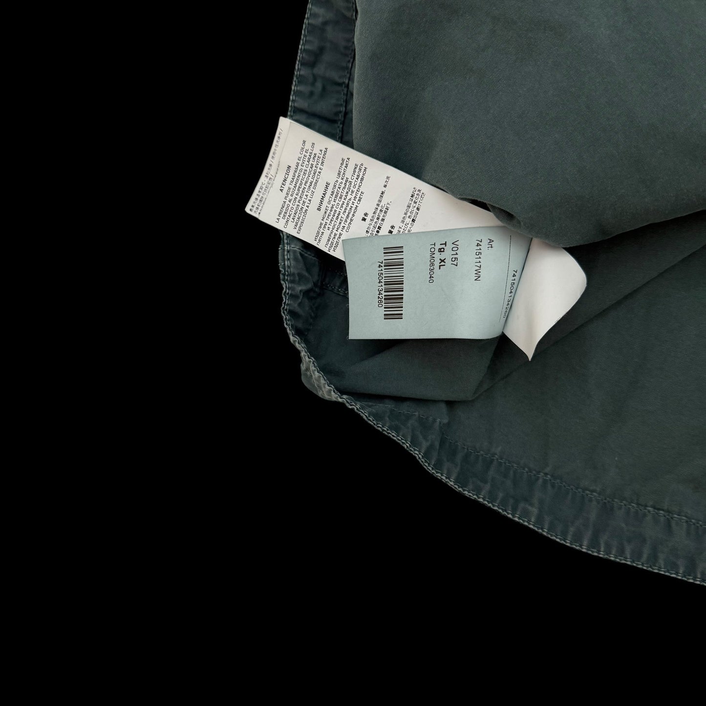Stone Island Zip Up Overshirt Jacket Petrol Green (Size XL)