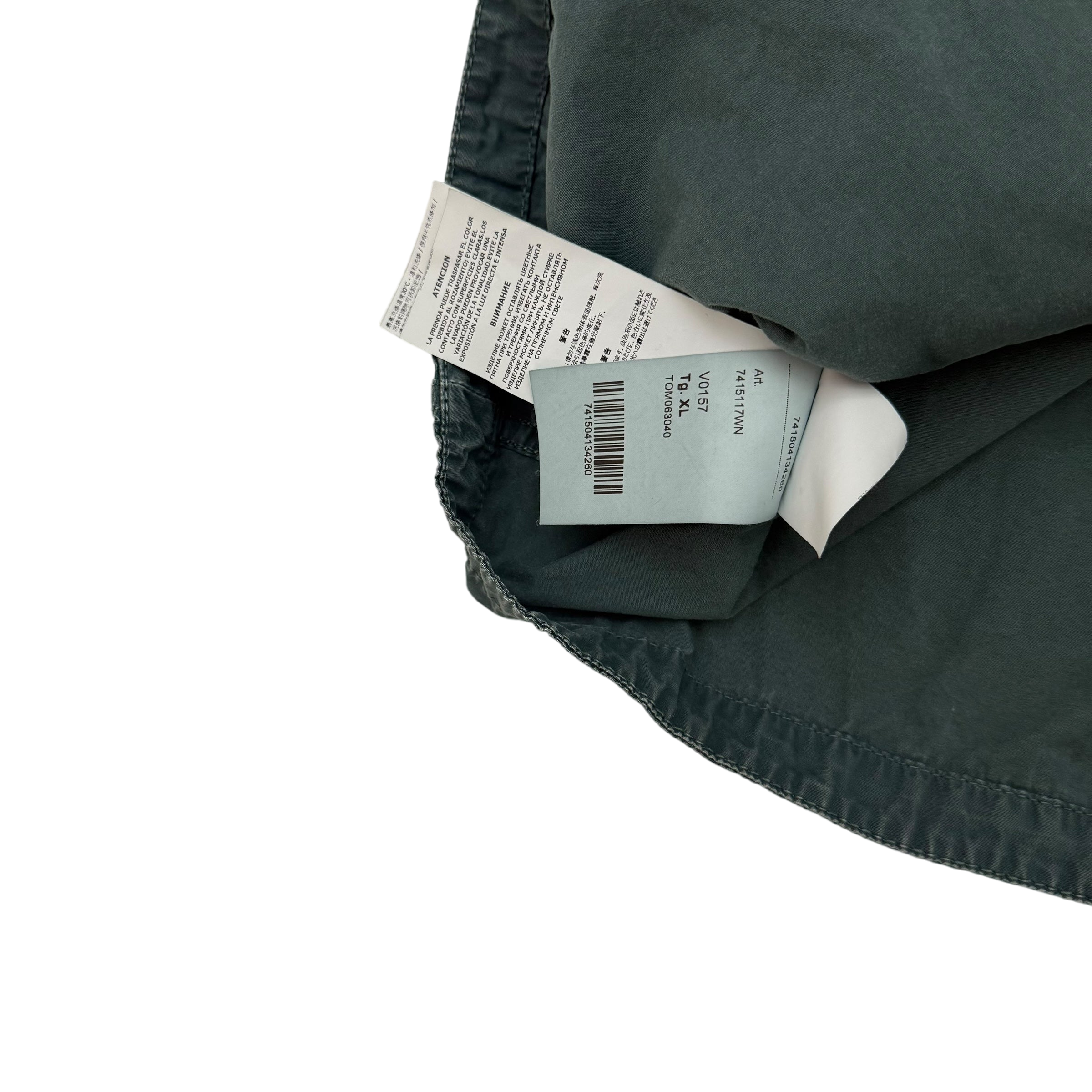 Stone Island Zip Up Overshirt Jacket Petrol Green (Size XL)