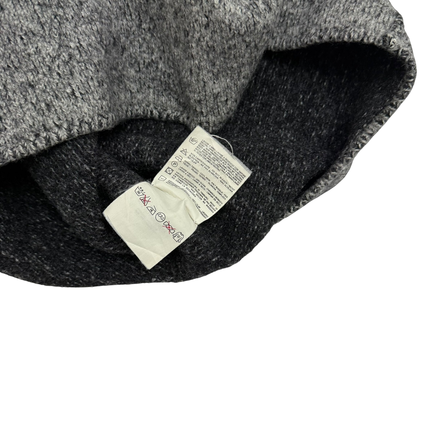 Stone Island AW 2000 Cropped Pure Wool Knit Sweatshirt Grey (fits M-XL womens)