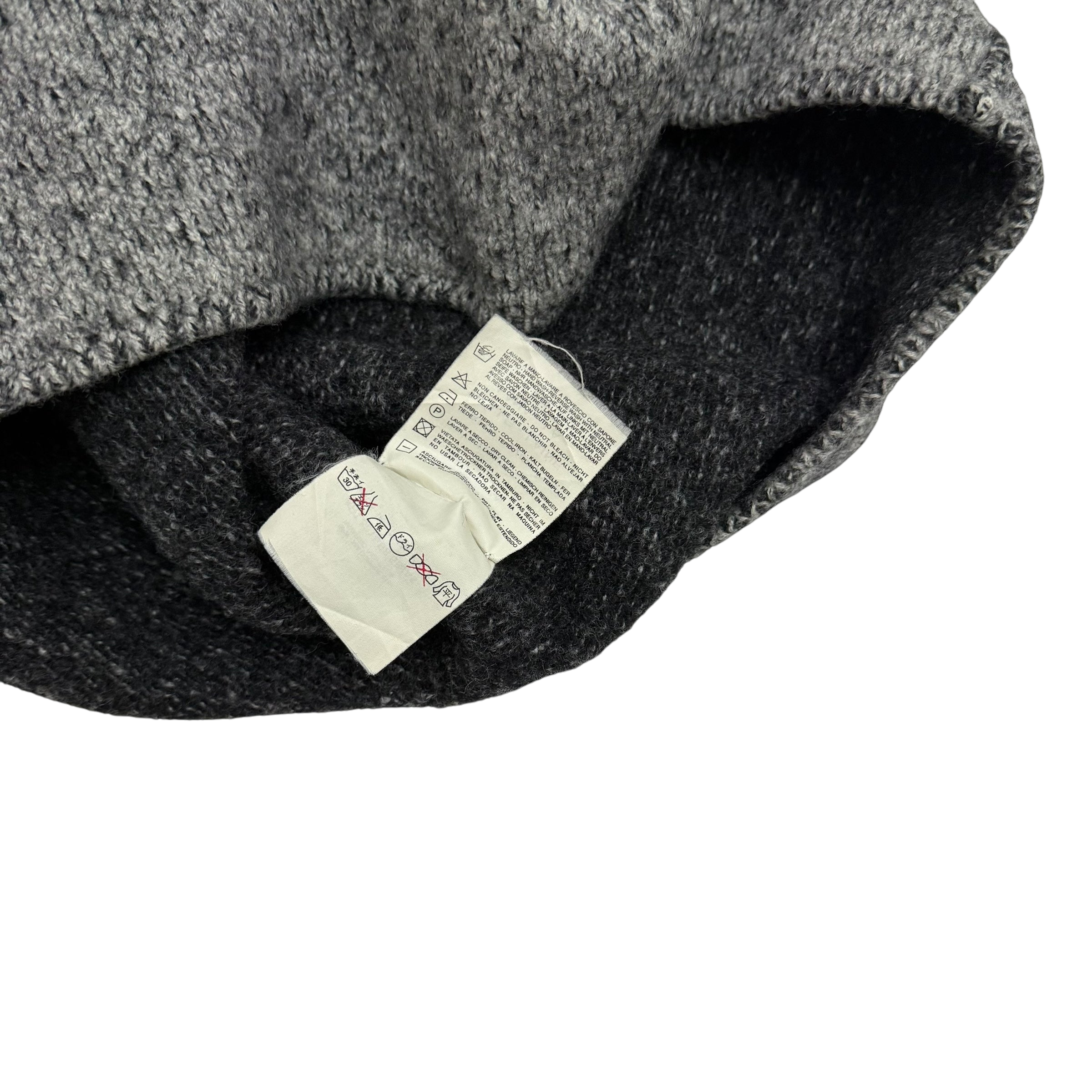 Stone Island AW 2000 Cropped Pure Wool Knit Sweatshirt Grey (fits M-XL womens)