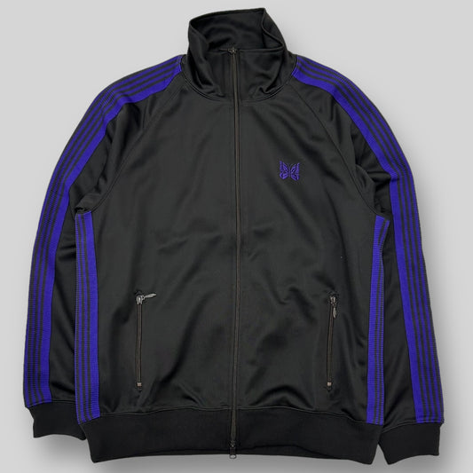 Needles Poly Smooth Track Jacket Black/Purple (Size L)