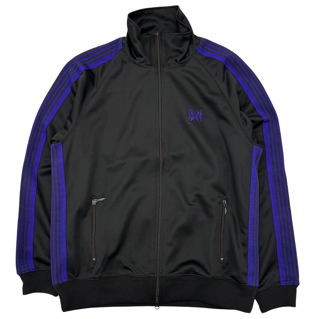Needles Poly Smooth Track Jacket Black/Purple (Size L)