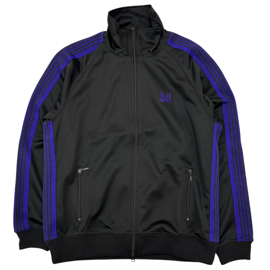 Needles Poly Smooth Track Jacket Black/Purple (Size L)