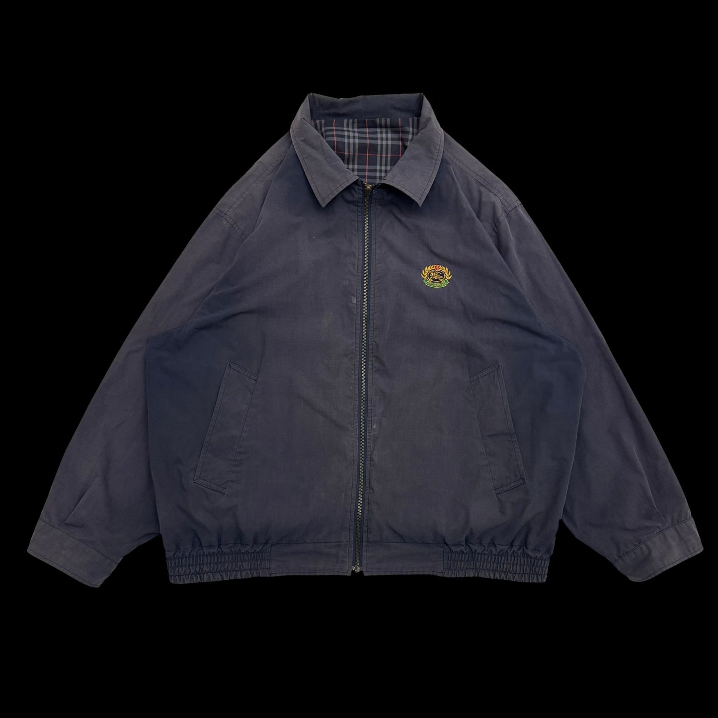 Burberry 90s Nova Check Reversible Harrington Jacket Navy (Fits M–L)