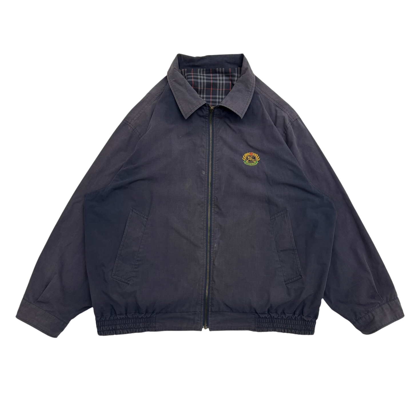 Burberry 90s Nova Check Reversible Harrington Jacket Navy (Fits M–L)