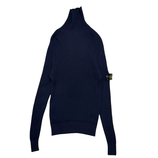 Stone Island Pure Wool Turtleneck Sweatshirt Navy (Size L)
