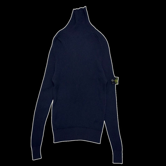 Stone Island Pure Wool Turtleneck Jumper Navy (Size L)