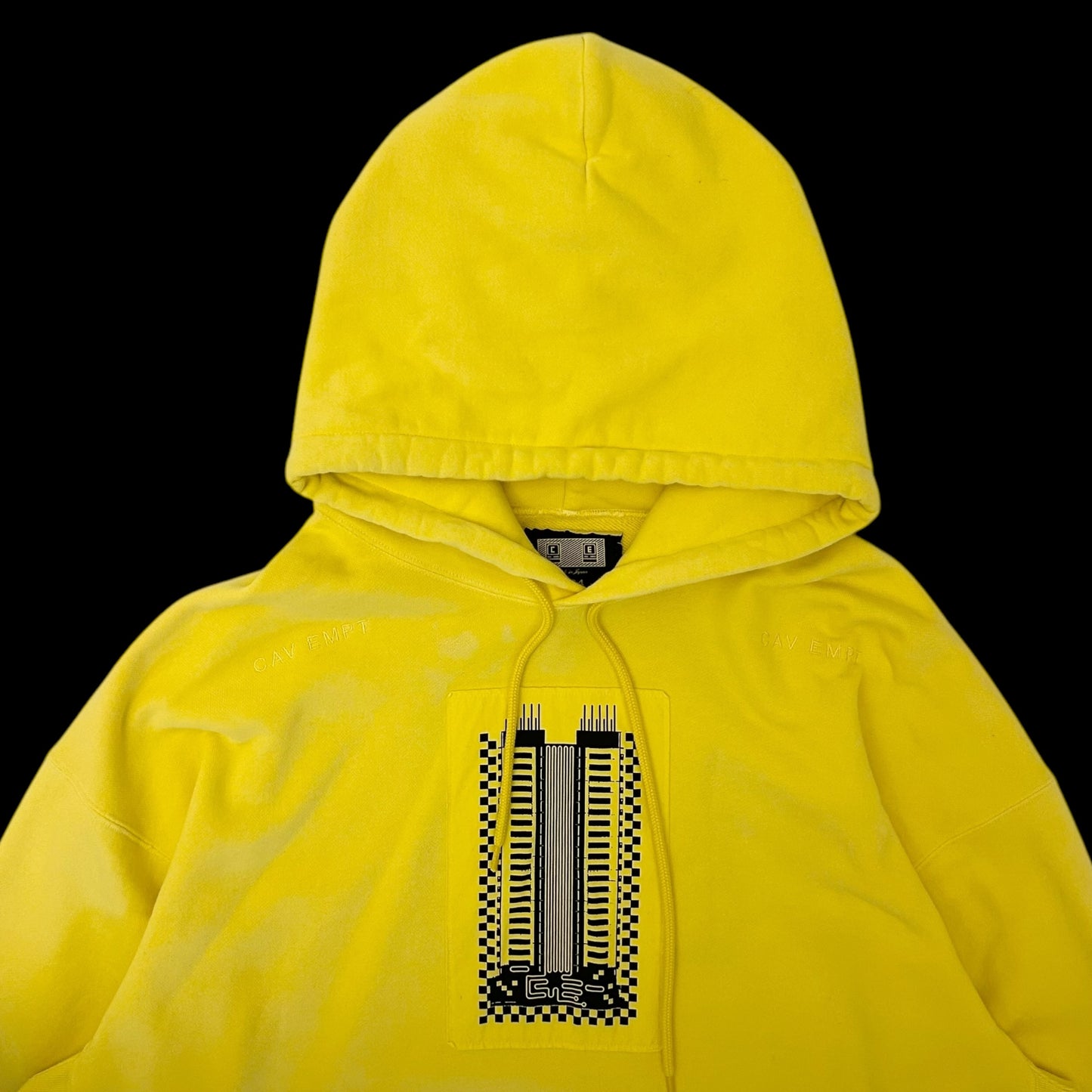 Cav Empt Overdye Reprocess Heavy Hoodie Yellow (Size XL)