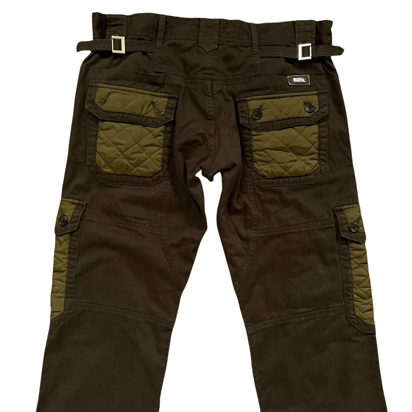 Vintage Dolce & Gabbana Heavy 8-Pocket Brown / Khaki Military Cargo Pants (Fits 32/34")