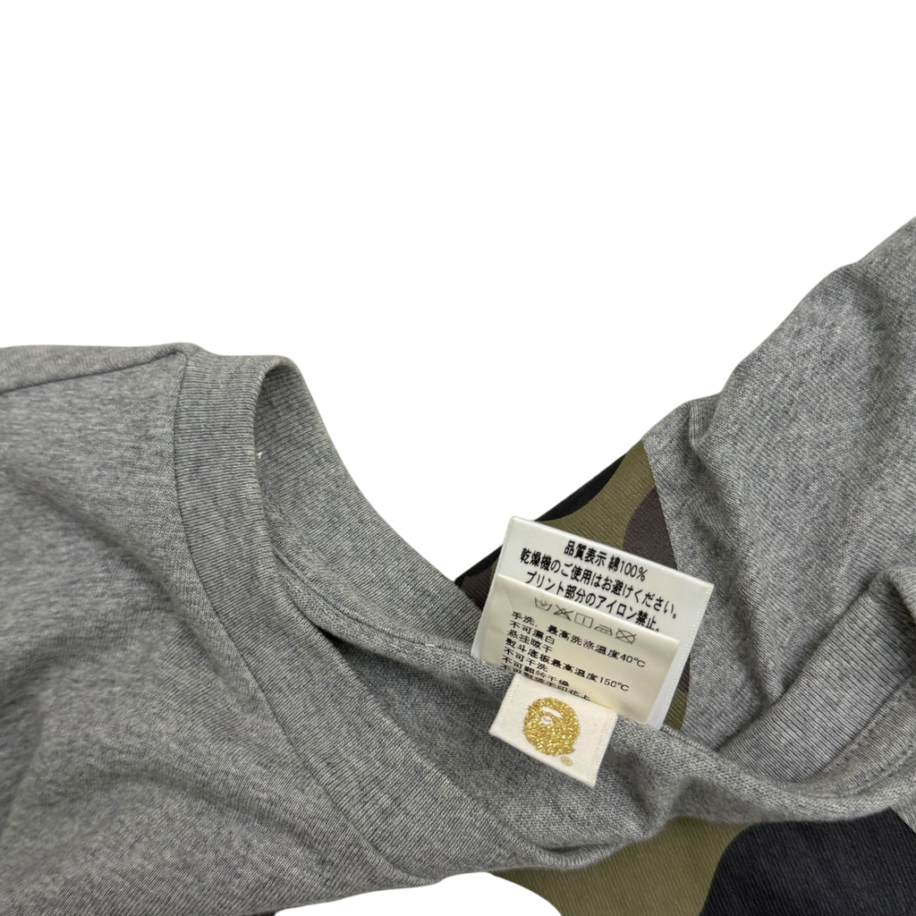 BAPE (A Bathing Ape)1st Camo Big Ape Head Womens T-Shirt Grey (Size Womens XS)