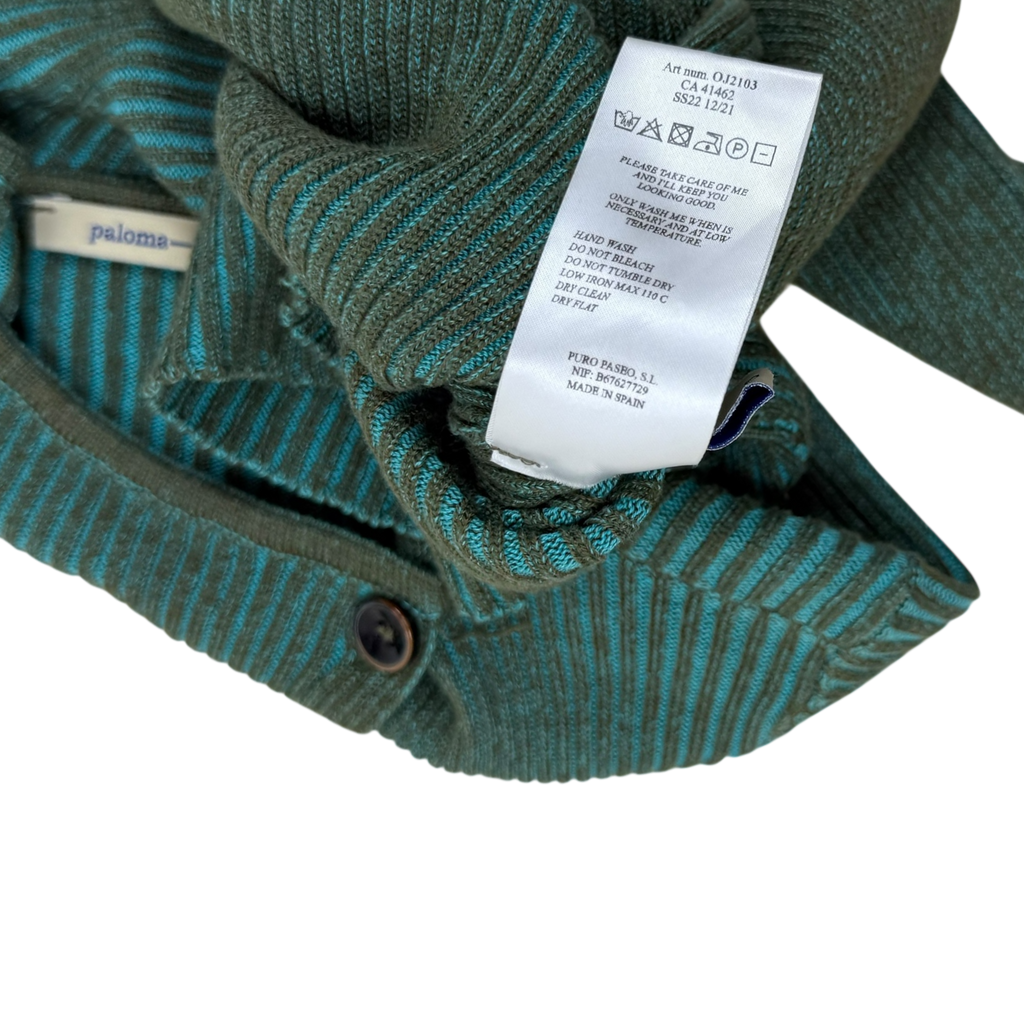Paloma Wool Zaha Ribbed Asymmetrical Cardigan Green (Size S Womens)