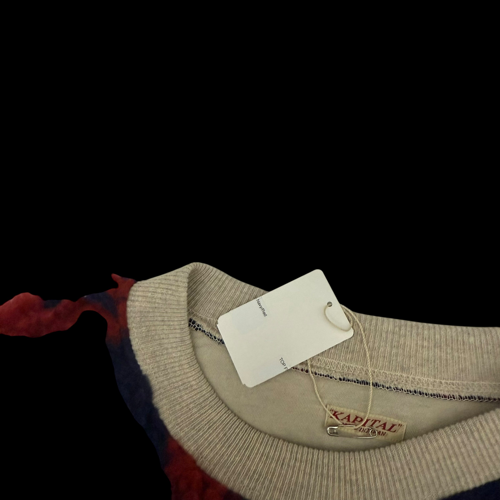 Kapital Boa Fleece Sweatshirt Navy/Red (Size 3)