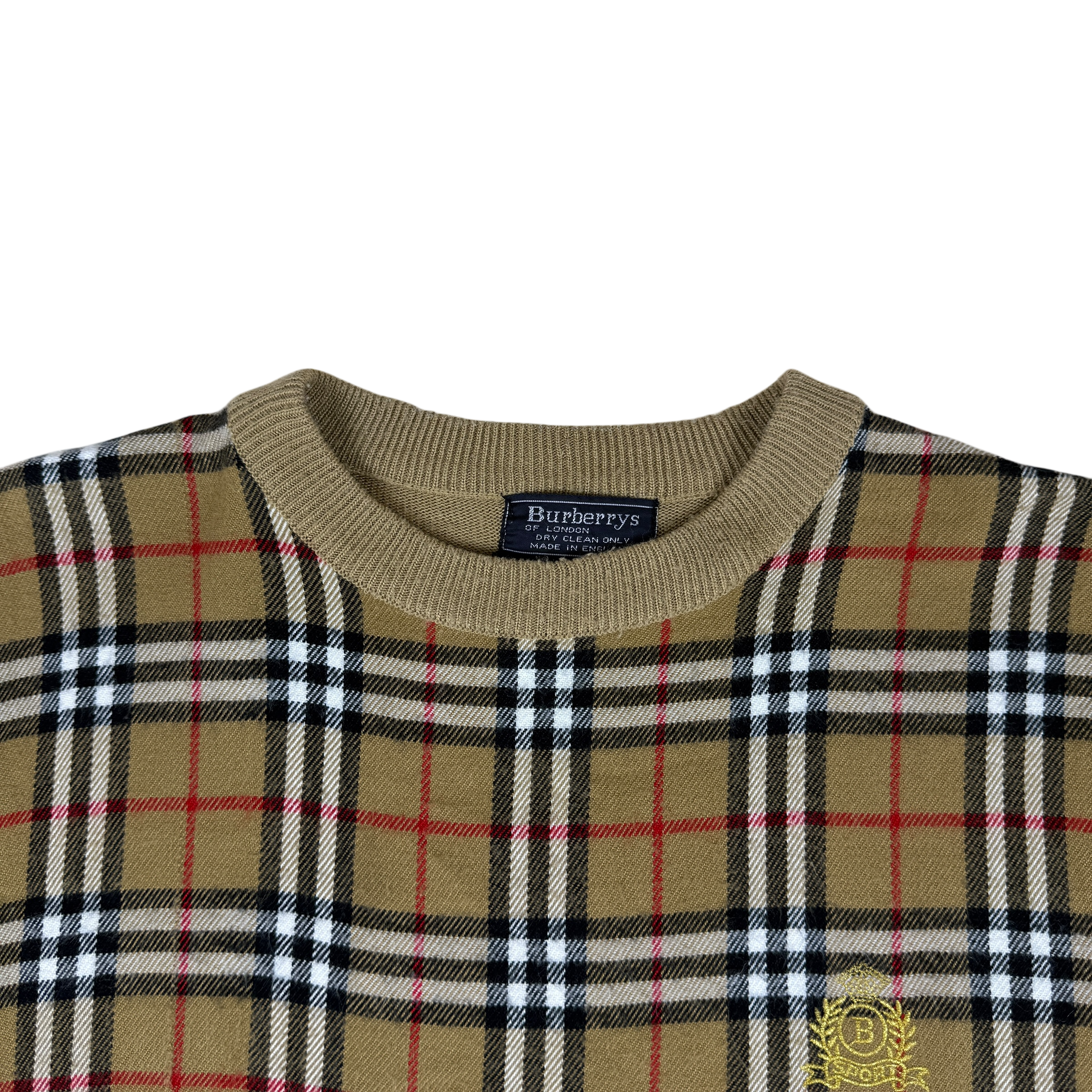 Burberrys Wool Nova Check T-Shirt (Size XL Womens)