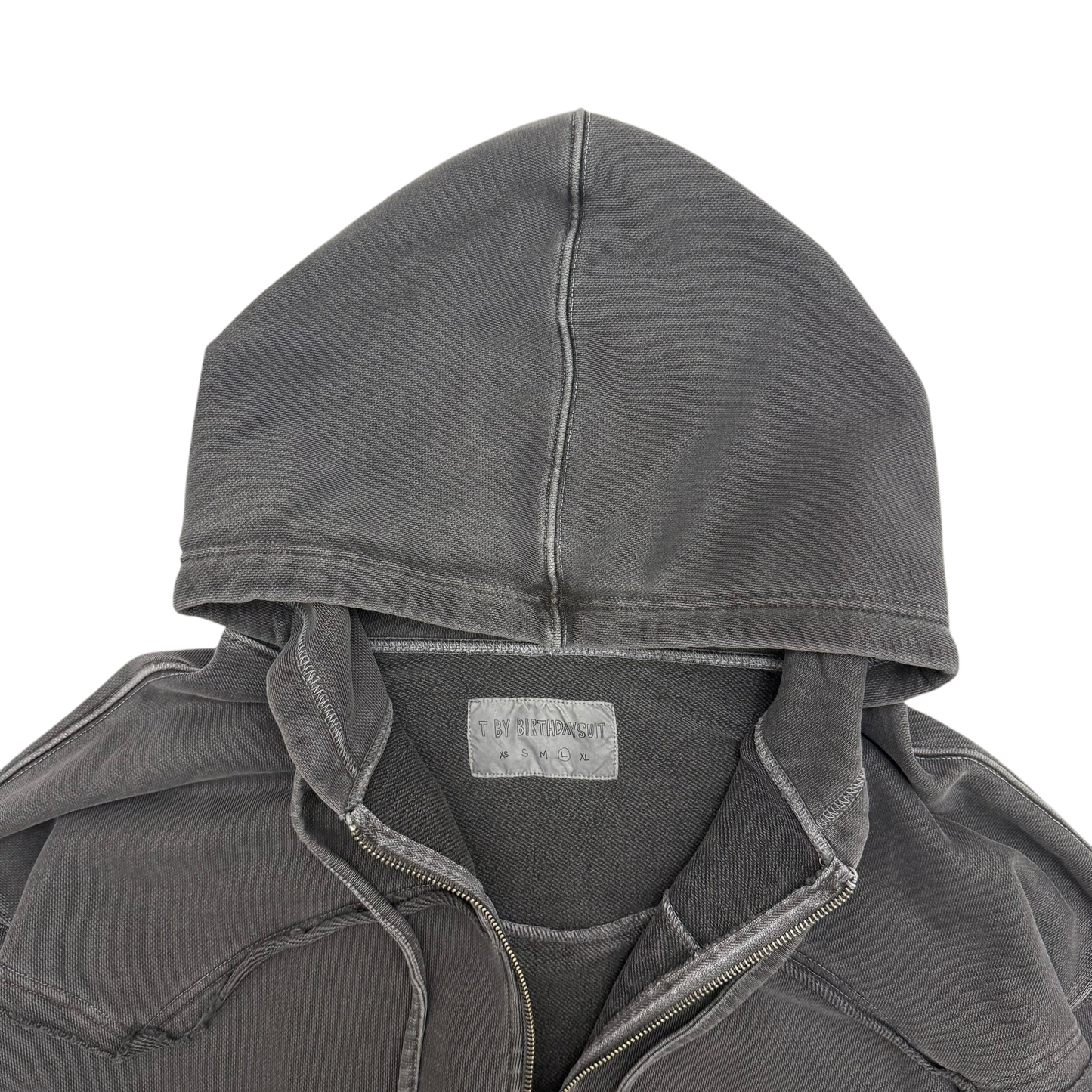 T By Birthdaysuit Heavyweight Zip-Up Hoodie Charcoal (Fits L-XL)