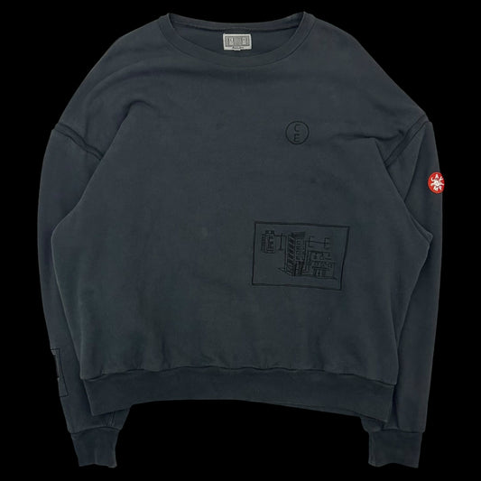 Cav Empt Overdyed Double Fleece Lined Crewneck Charcoal (Fits XL)