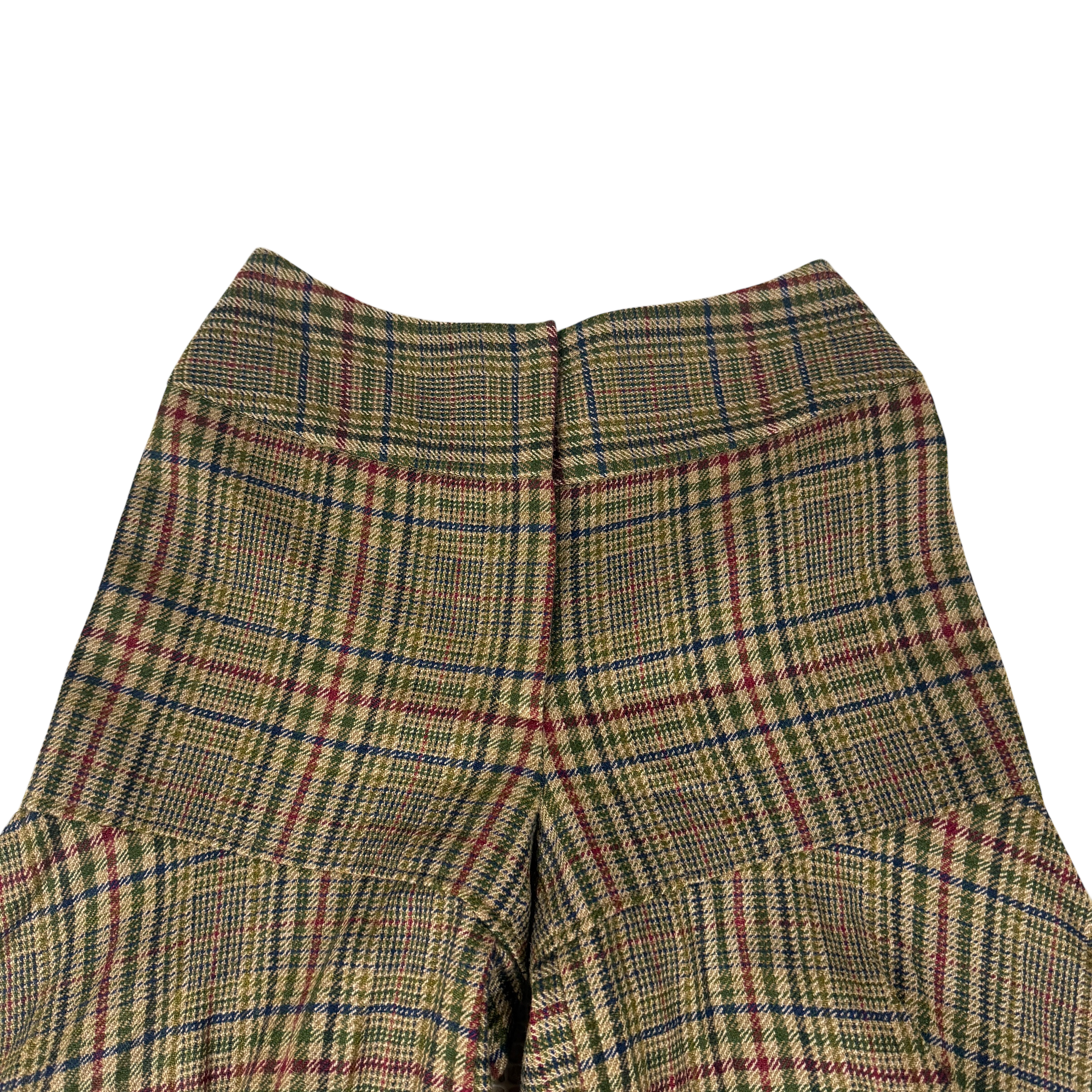 Dolce & Gabbana F/W2000 Wool Pleated Tartan Pants Brown (Size 40)