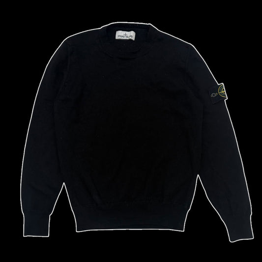Stone Island Pure Wool Black Knit Sweatshirt (Fits XS-S)